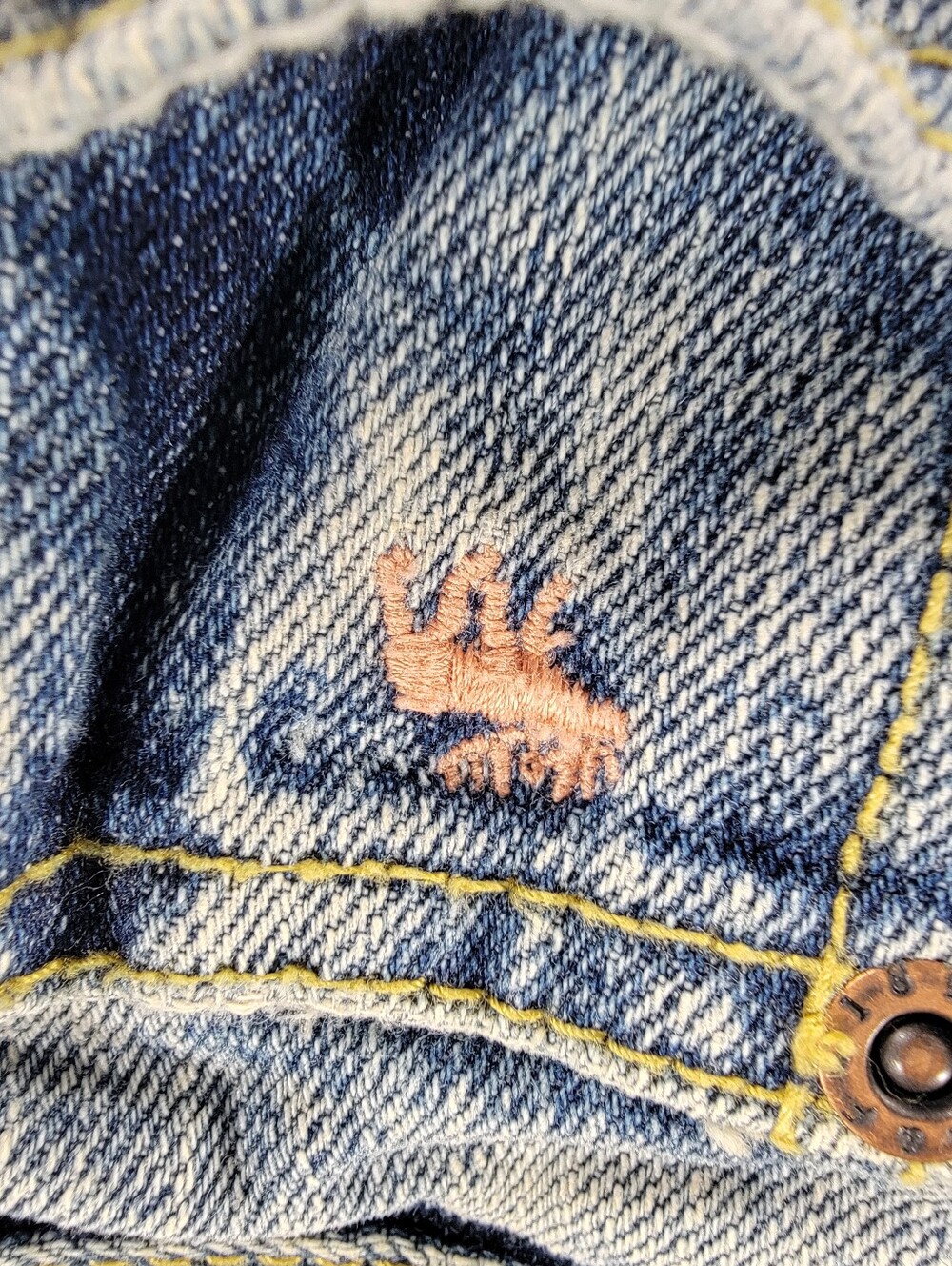 Vintage Y2K 90s Abercrombie & Fitch Flare Jeans 6 Womens Floral Embroidered NEW - Picture 5 of 16